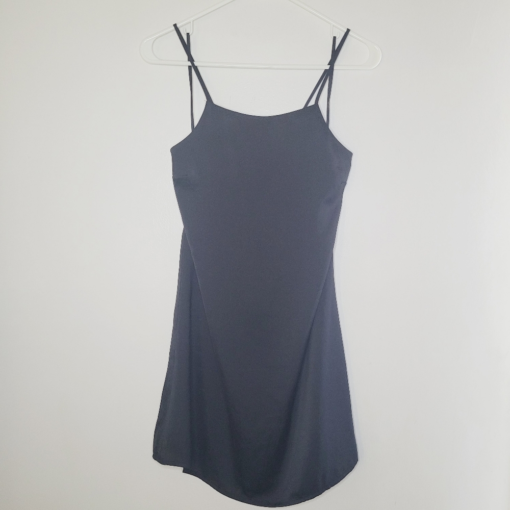 Forever 21 Contemporary Slip Dress Black Lined Criss-cross Back Adjustable Small - Picture 1 of 8
